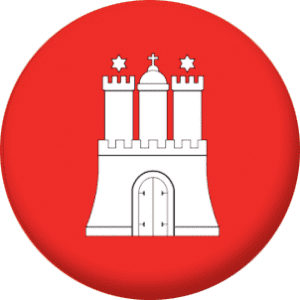 Hamburg Flag 58mm Button Badge