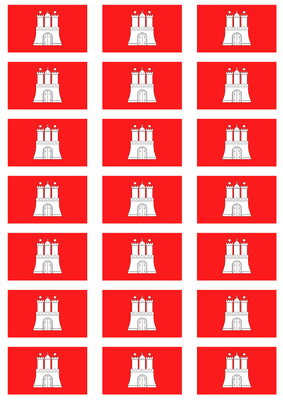 Hamburg Flag Stickers - 21 per sheet
