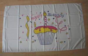 Happy Birthday Cake Large Flag - 5' x 3'.