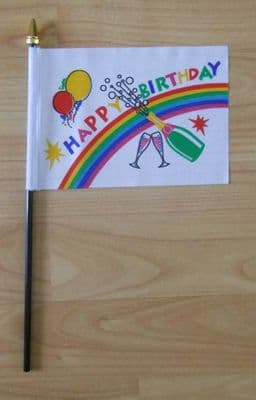 Happy Birthday Hand Flag - Small.