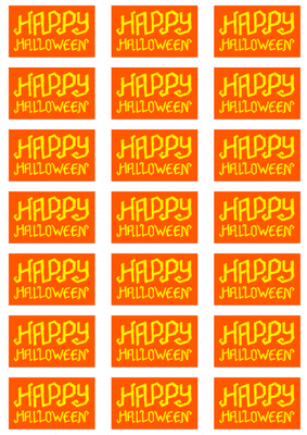 Happy Halloween Orange Stickers - 21 per sheet