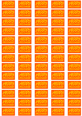 Happy Halloween Orange Stickers - 65 per sheet