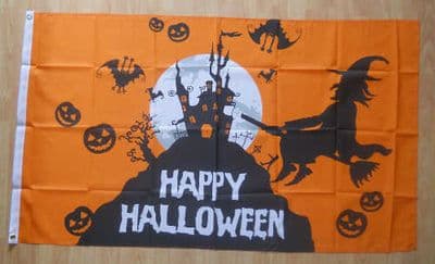 Happy Halloween Scene Large Flag - 5' x 3'.