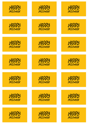 Happy Halloween Yellow Stickers - 21 per sheet