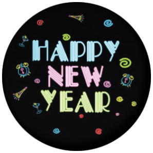 Happy New Year Neon 25mm Flat Back