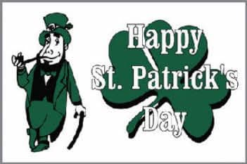 Happy St Patrick's Day (white) Large Flag - 5' x 3'.