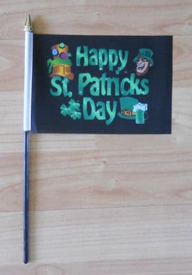 Happy St. Patrick's Day Hand Flag - Small.