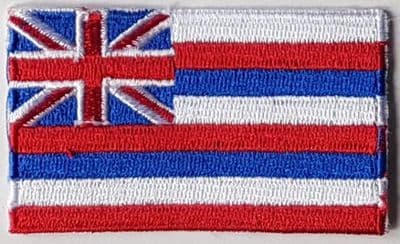 Hawaii Embroidered Flag Patch, style 04