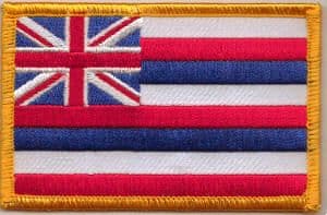 Hawaii Embroidered Flag Patch, style 08.