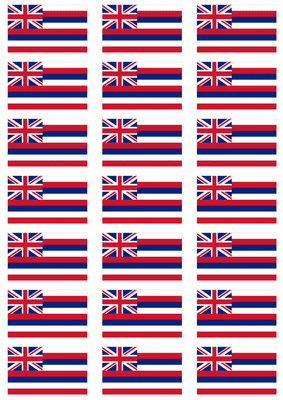 Hawaii Flag Stickers - 21 per sheet