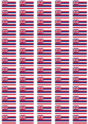Hawaii Flag Stickers - 65 per sheet