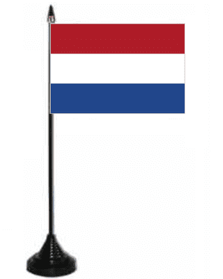 Netherlands Desk / Table Flag with plastic stand and base.