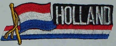 Netherlands Embroidered Flag Patch, style 01.