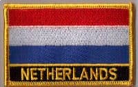 Netherlands Embroidered Flag Patch, style 09.