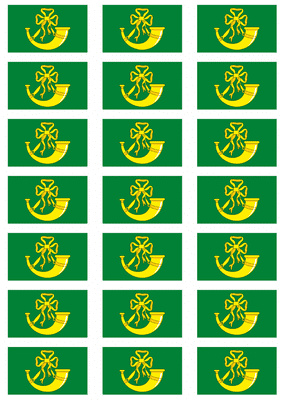 Huntingdonshire Flag Stickers - 21 per sheet