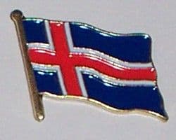 Iceland Country Flag Enamel Pin Badge