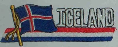Iceland Embroidered Flag Patch, style 01.