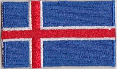 Iceland Embroidered Flag Patch, style 04.