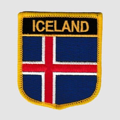 Iceland Embroidered Flag Patch, style 07.
