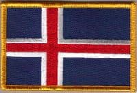 Iceland Embroidered Flag Patch, style 08.