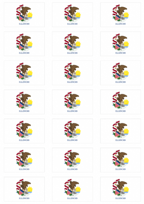 Illinois Flag Stickers - 21 per sheet