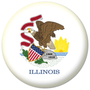 Illinois State Flag 58mm Button Badge