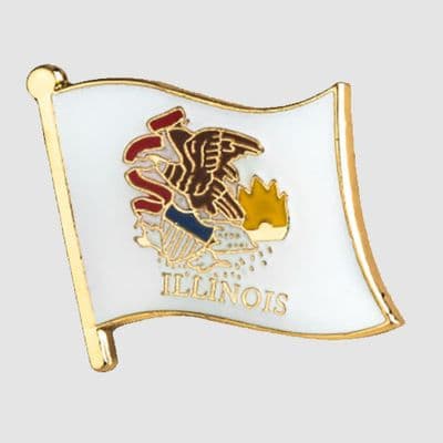 Illinois US State Flag Enamel Pin Badge - small