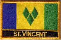 St. Vincent Embroidered Flag Patch, style 09.