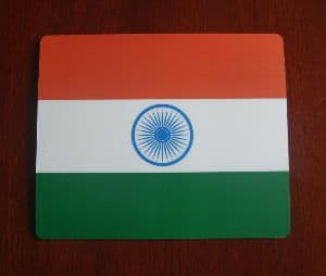 India Country Flag Hardtop Mouse Mat / Pad.