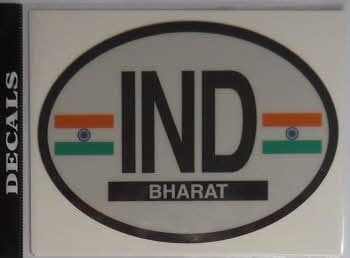 India Country Flag Oval Decal.