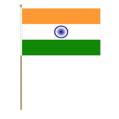 India Country Hand Flag - Large.