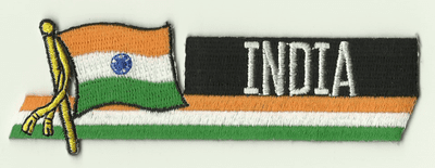 India Embroidered Flag Patch, style 01.