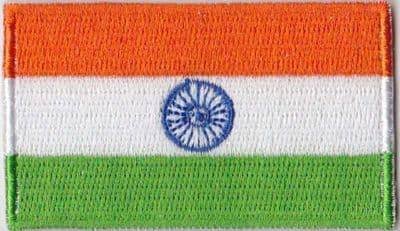 India Embroidered Flag Patch, style 04.