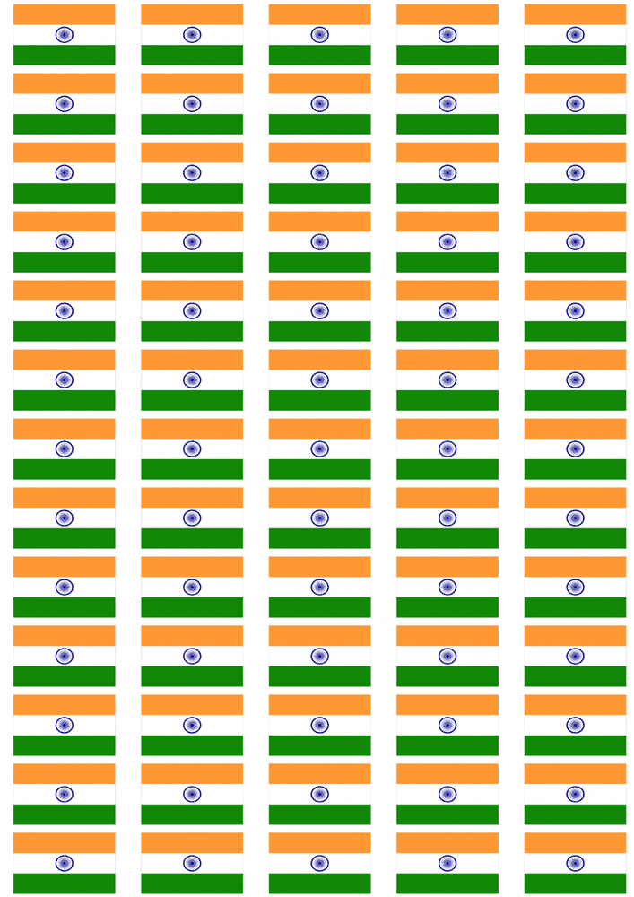 India Flag Stickers - 65 per sheet