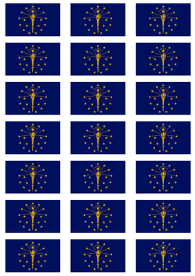 Indiana Flag Stickers - 21 per sheet