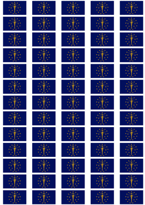 Indiana Flag Stickers - 65 per sheet