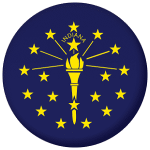 Indiana State Flag 58mm Button Badge