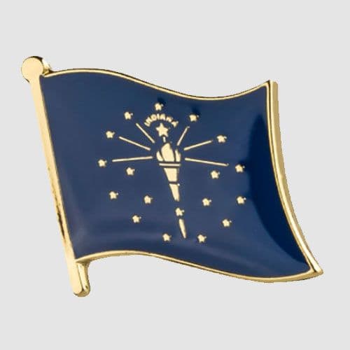 Indiana US State Flag Enamel Pin Badge - small