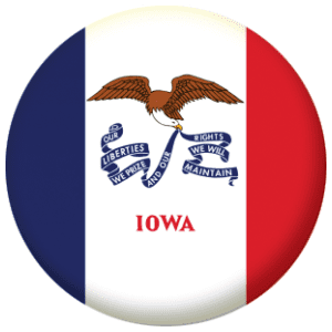 Iowa State Flag 58mm Button Badge