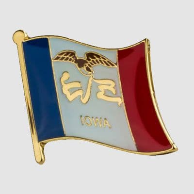 Iowa US State Flag Enamel Pin Badge - small