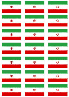 Iran Flag Stickers - 21 per sheet