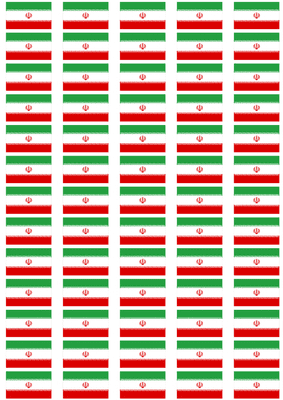 Iran Flag Stickers - 65 per sheet