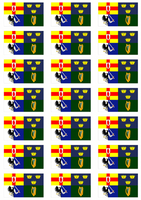 Ireland 4 Provinces Flag Stickers - 21 per sheet