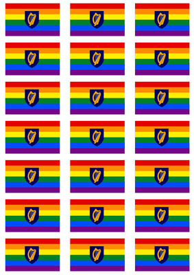 Ireland Gay Pride Flag Stickers - 21 per sheet