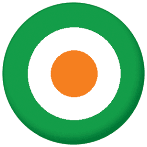 Ireland Roundel Flag 25mm Flat Back