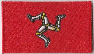 Isle of Man Embroidered Flag Patch, style 04