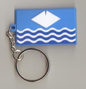 Isle of Wight County Flag Soft PVC Keyring.