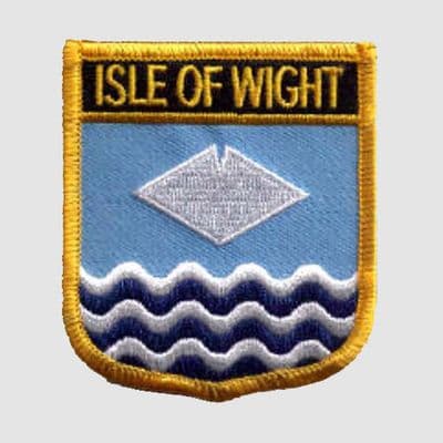 Isle of Wight Embroidered Flag Patch, style 07.