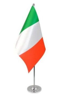 Italy Desk / Table Flag with chrome stand and base.