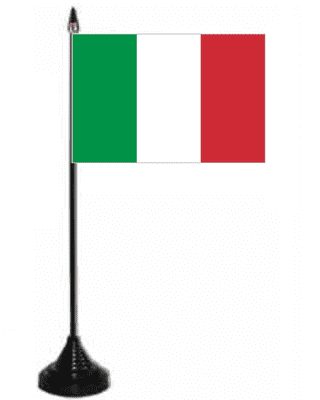 Italy Desk / Table Flag with plastic stand and base.